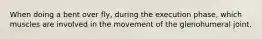 When doing a bent over fly, during the execution phase, which muscles are involved in the movement of the glenohumeral joint.