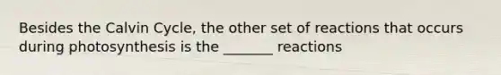 Besides the Calvin Cycle, the other set of reactions that occurs during photosynthesis is the _______ reactions