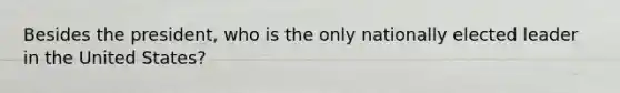 Besides the president, who is the only nationally elected leader in the United States?