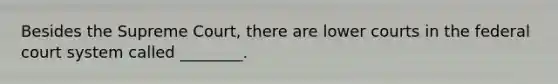 Besides the Supreme Court, there are lower courts in the federal court system called ________.
