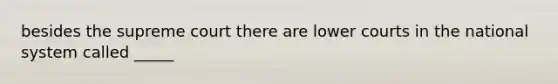 besides the supreme court there are lower courts in the national system called _____