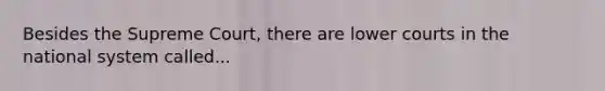 Besides the Supreme Court, there are lower courts in the national system called...