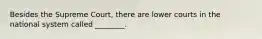 Besides the Supreme Court, there are lower courts in the national system called ________.