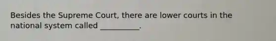 Besides the Supreme Court, there are lower courts in the national system called __________.