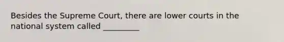 Besides the Supreme Court, there are lower courts in the national system called _________