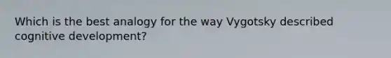 Which is the best analogy for the way Vygotsky described cognitive development?