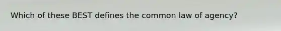 Which of these BEST defines the common law of agency?