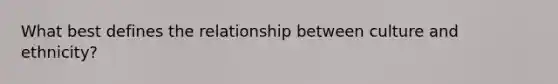 What best defines the relationship between culture and ethnicity?