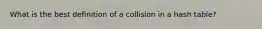 What is the best definition of a collision in a hash table?