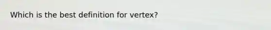 Which is the best definition for vertex?