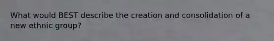 What would BEST describe the creation and consolidation of a new ethnic group?