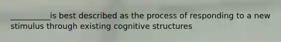 __________is best described as the process of responding to a new stimulus through existing cognitive structures