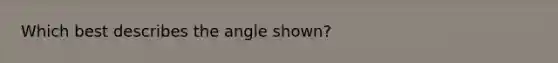 Which best describes the angle shown?