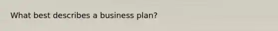 What best describes a business plan?