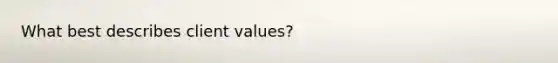 What best describes client values?