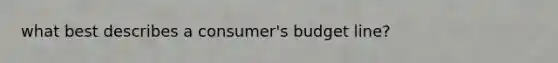 what best describes a​ consumer's budget​ line?