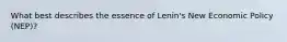 What best describes the essence of Lenin's New Economic Policy (NEP)?