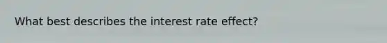 What best describes the interest rate effect?