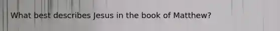 What best describes Jesus in the book of Matthew?