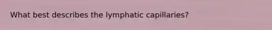 What best describes the lymphatic capillaries?