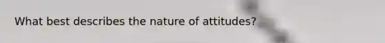 What best describes the nature of attitudes?