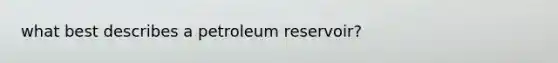 what best describes a petroleum reservoir?