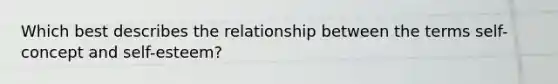 Which best describes the relationship between the terms self-concept and self-esteem?