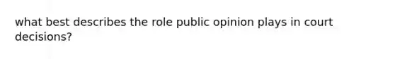 what best describes the role public opinion plays in court decisions?