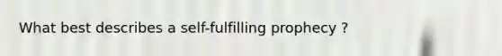What best describes a self-fulfilling prophecy ?