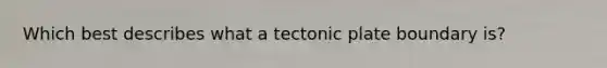 Which best describes what a tectonic plate boundary is?