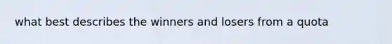 what best describes the winners and losers from a quota