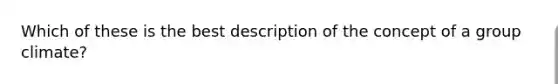 Which of these is the best description of the concept of a group climate?