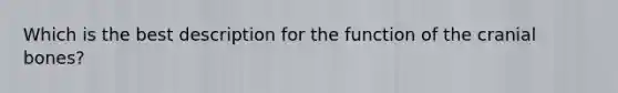 Which is the best description for the function of the cranial bones?