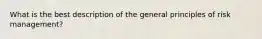 What is the best description of the general principles of risk management?