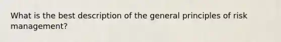 What is the best description of the general principles of risk management?