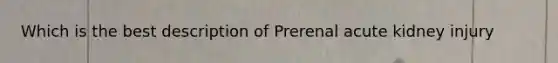 Which is the best description of Prerenal acute kidney injury