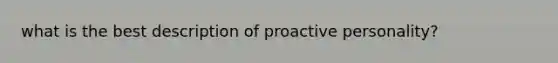 what is the best description of proactive personality?