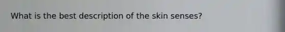 What is the best description of the skin senses?