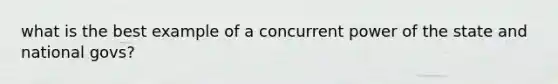 what is the best example of a concurrent power of the state and national govs?