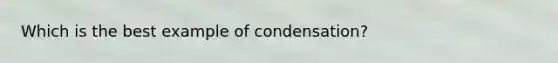 Which is the best example of condensation?