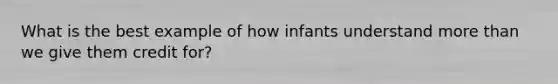 What is the best example of how infants understand more than we give them credit for?