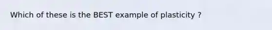 Which of these is the BEST example of plasticity ?