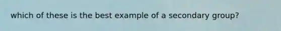 which of these is the best example of a secondary group?