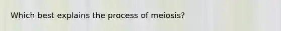 Which best explains the process of meiosis?