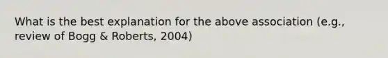 What is the best explanation for the above association (e.g., review of Bogg & Roberts, 2004)