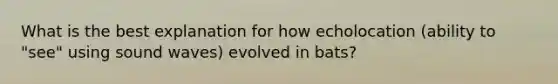 What is the best explanation for how echolocation (ability to "see" using sound waves) evolved in bats?