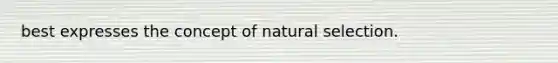 best expresses the concept of natural selection.