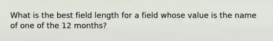 What is the best field length for a field whose value is the name of one of the 12 months?