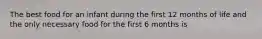 The best food for an infant during the first 12 months of life and the only necessary food for the first 6 months is