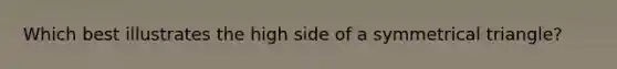 Which best illustrates the high side of a symmetrical triangle?